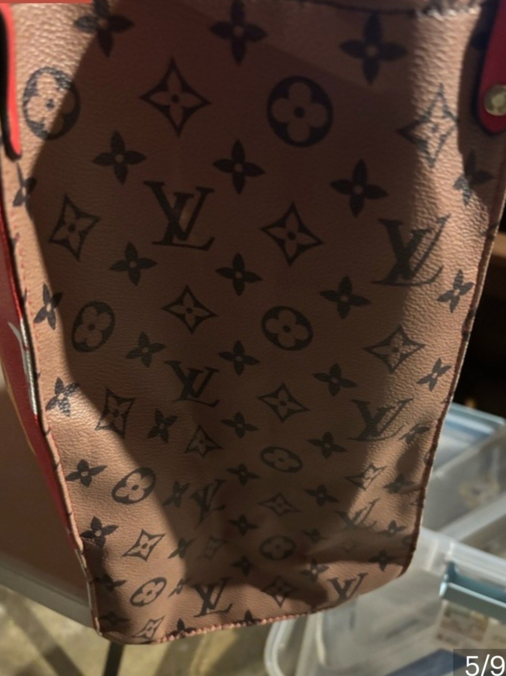 Louis Vuitton Red and Yellow Oversized Monogram Tote - Picture 5 of 8